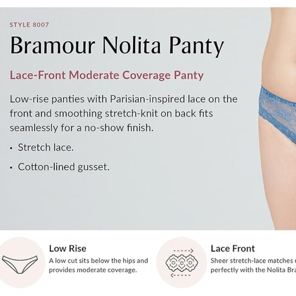 Set of 3 Colors! Panties 2XL Briefs Bramour Nolita 2XL FITS 33-34" Waist Low Cut - Picture 7 of 16